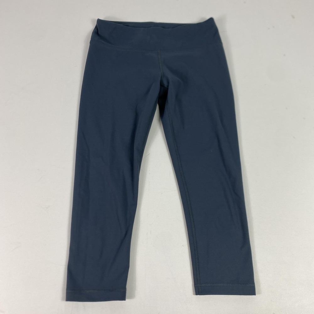 Yogalicious Leggings Womens Medium Blue Cropped Lattice Ankle Yoga Pants Gym
